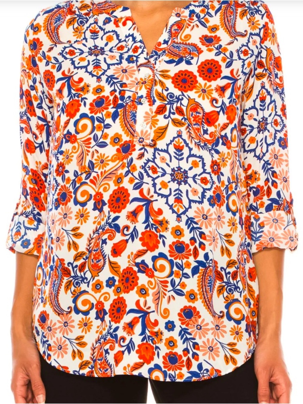 Zac & Rachel | floral poppy blouse size large